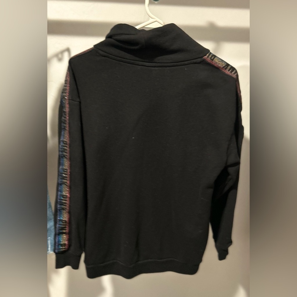 Victoria's Secret Pink Black Hoodie with silver sequins - Picture 3 of 4